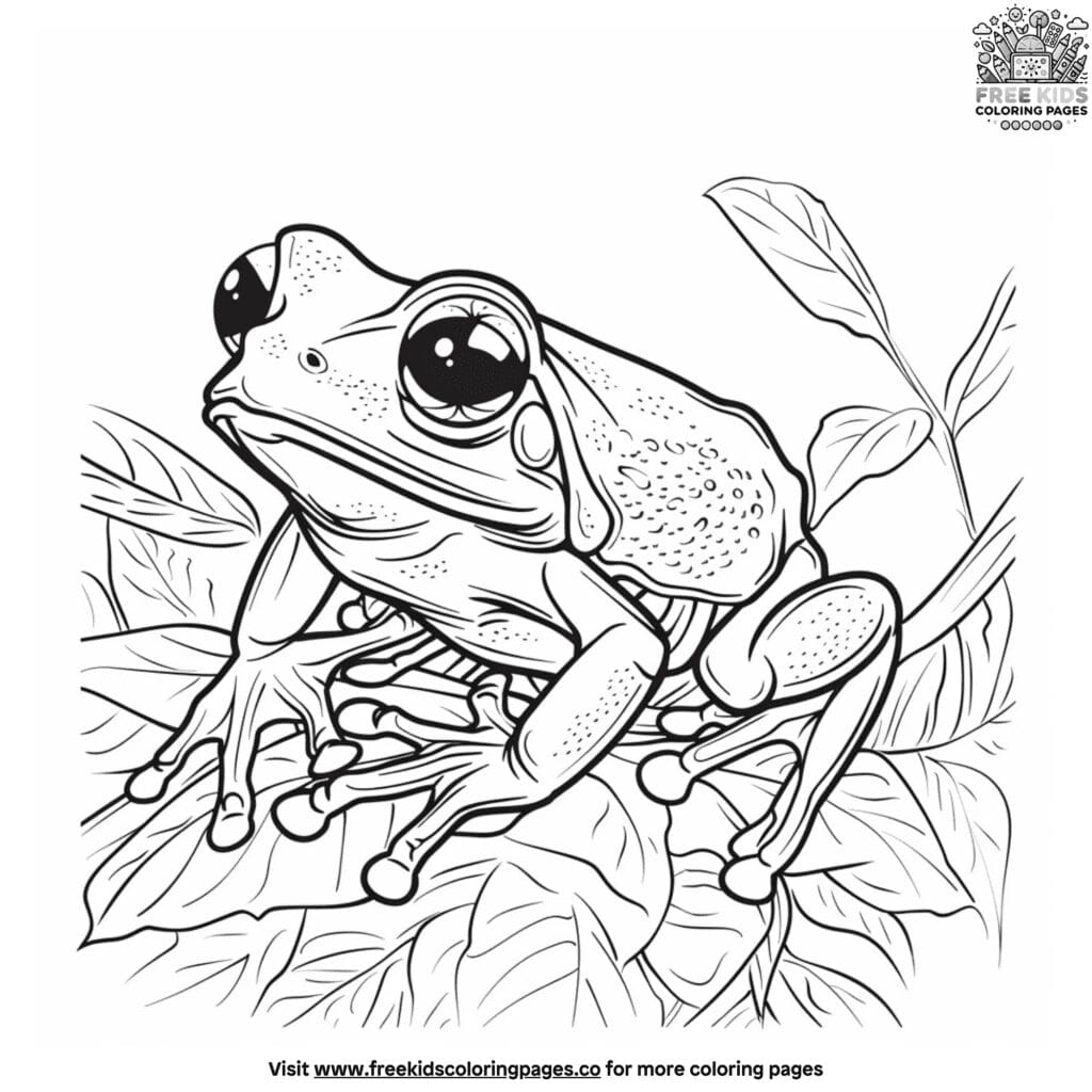 Lively tree frog coloring pages to spark imagination