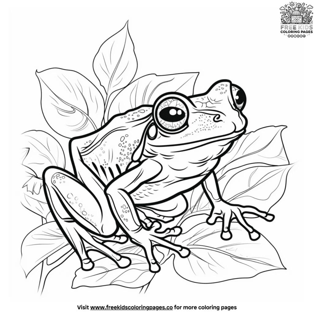 Lifelike tree frog coloring pages