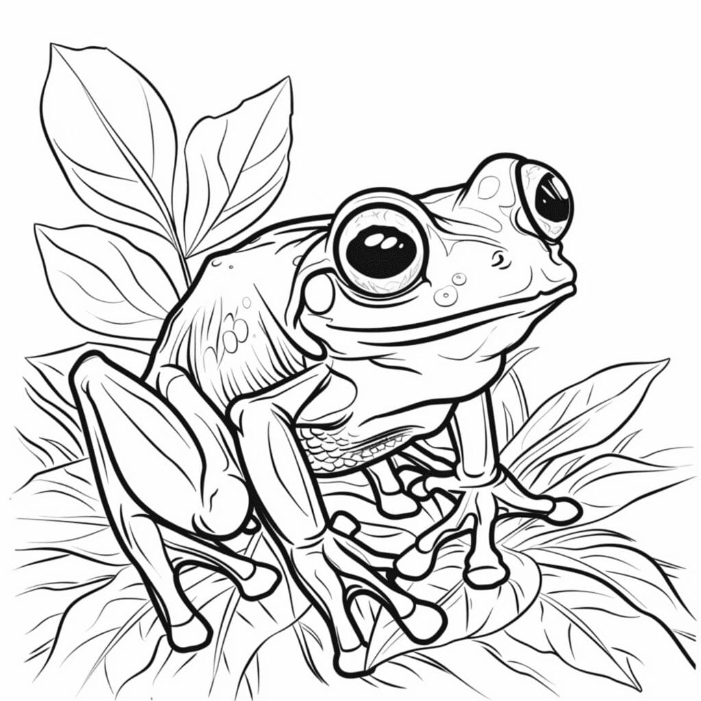 Dynamic tree frog coloring pages