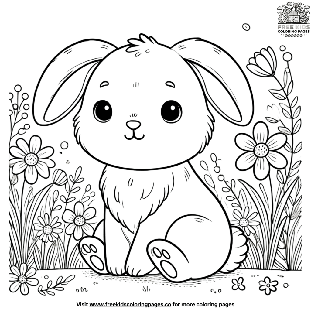 Adorable Bunny Rabbit Coloring Pages