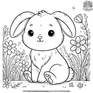 Adorable bunny rabbit coloring pages