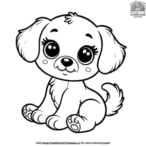 Charming girl puppy coloring pages for creative expression