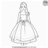 Young Woman in Dress Coloring Pages