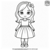 Cute Toddler In Dress Coloring Pages