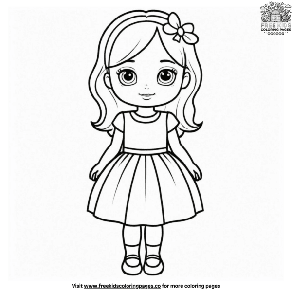 Cute toddler in dress coloring pages