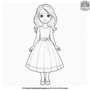 Girl in Dress Coloring Pages