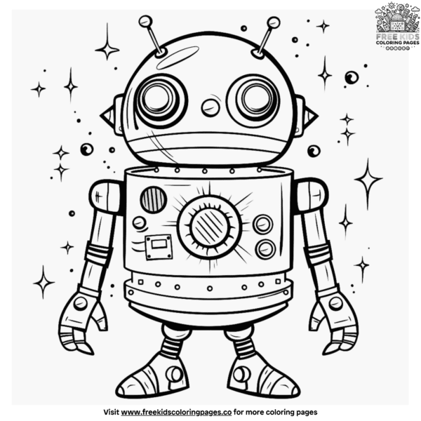 Delightful robot coloring pages