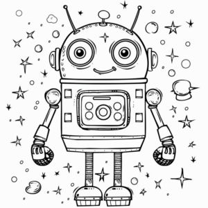Lovely Robot Coloring Pages