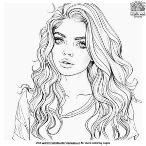 Long Wavy Hair Coloring Pages