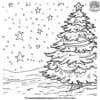 Awesome Christmas Trees Under the Stars Coloring Pages