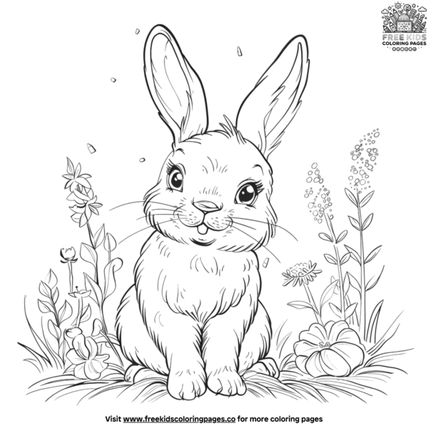 Magical Easter Bunny Garden Coloring Pages