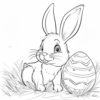 Magical Easter Bunny and Giant Egg Coloring Page