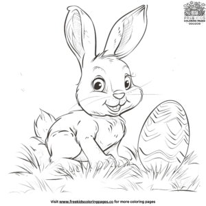 Fantastic easter bunny and giant egg coloring page collection