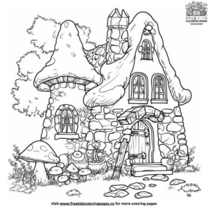Fairy House Coloring Page