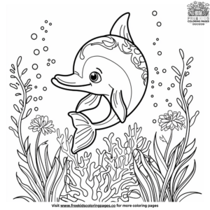 mermaid dolphin coloring pages
