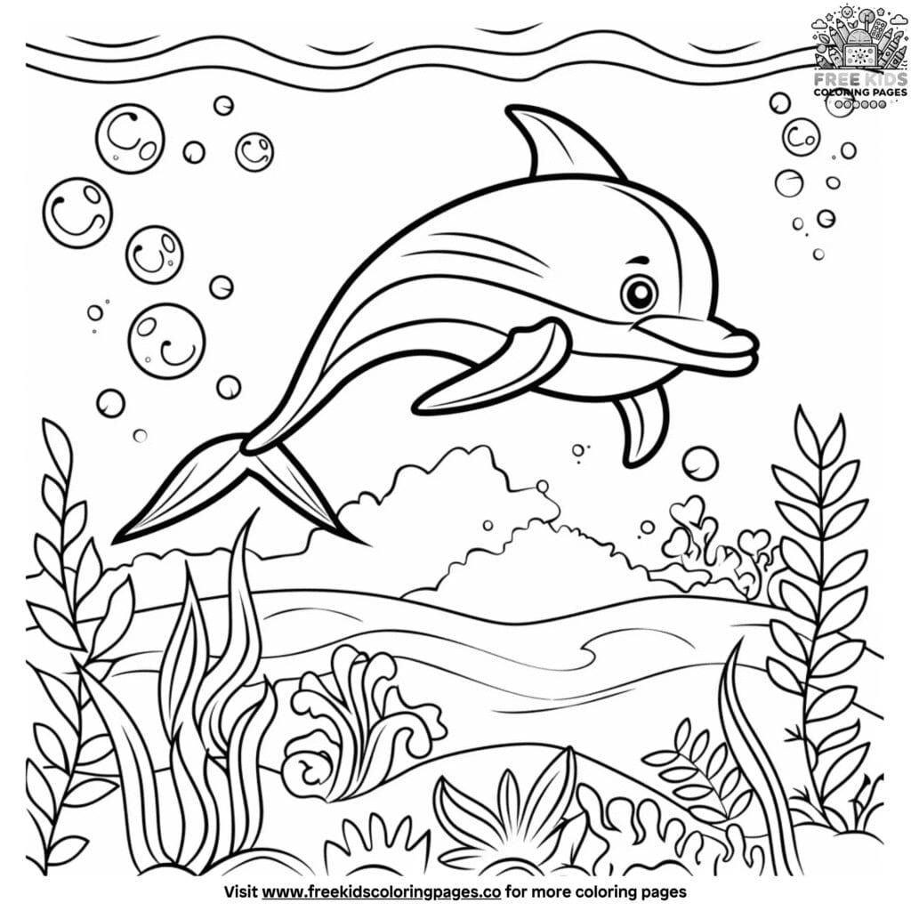 Mermaid dolphin coloring pages