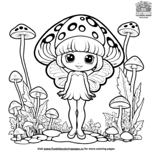 Whimsical Mushroom Fairy Coloring Pages