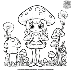 Enchanted mushroom fairy coloring pages