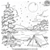 Nighttime Camping Coloring Pages