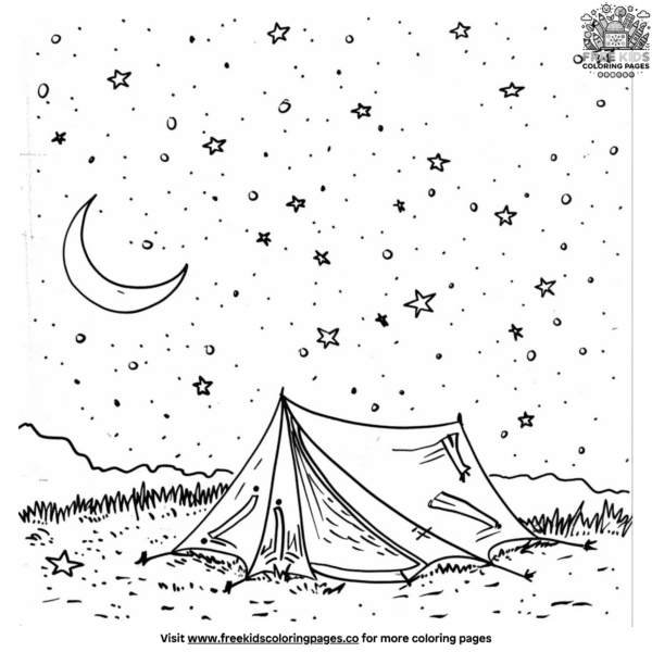 Camp in the starlight coloring pages