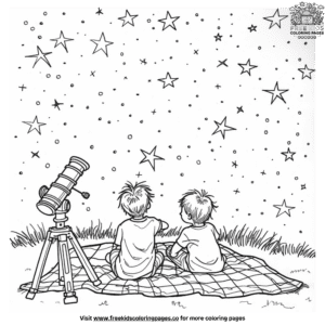 Stargazing Camping Coloring Pages