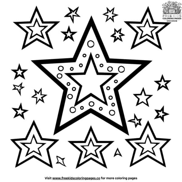 Magical twinkling star coloring pages