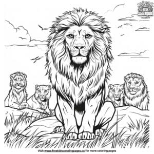 Lion pride coloring pages