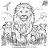 Regal Lion Pride Coloring Pages