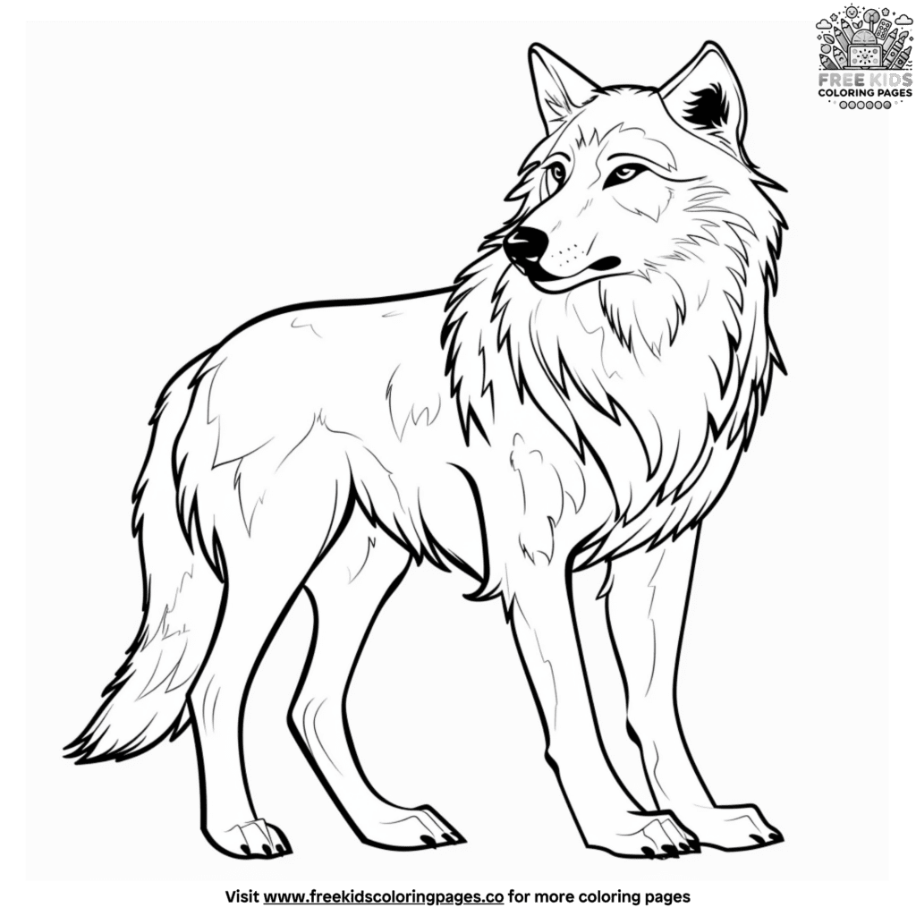 Majestic Alpha Wolf Coloring Pages For Future Leaders