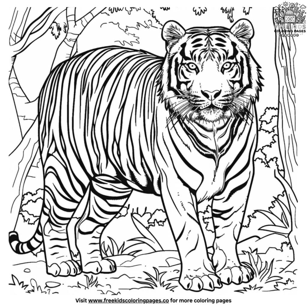 Bengal tiger coloring pages