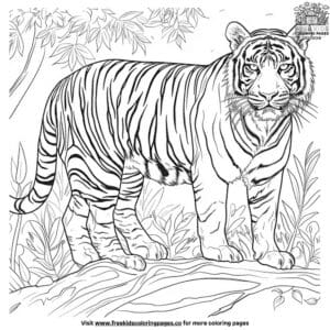 Standing Bengal Tiger Coloring Pages