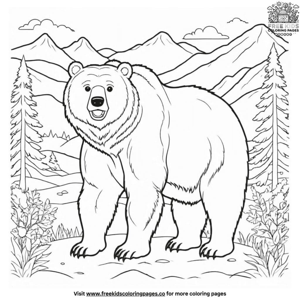 Majestic Grizzly Bear Coloring Pages: Explore The Wilderness