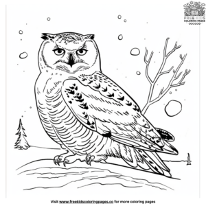 Majestic Snowy Owl Coloring Page: Capture the Arctic Beauty