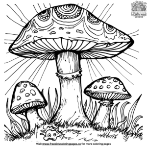 Exciting magical mushroom coloring pages