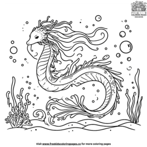 Charming water dragon coloring pages