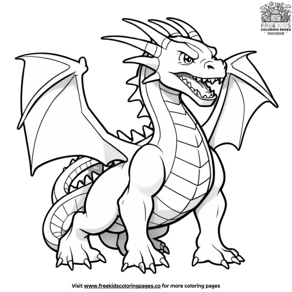 Mighty dragon-type pokémon coloring pages