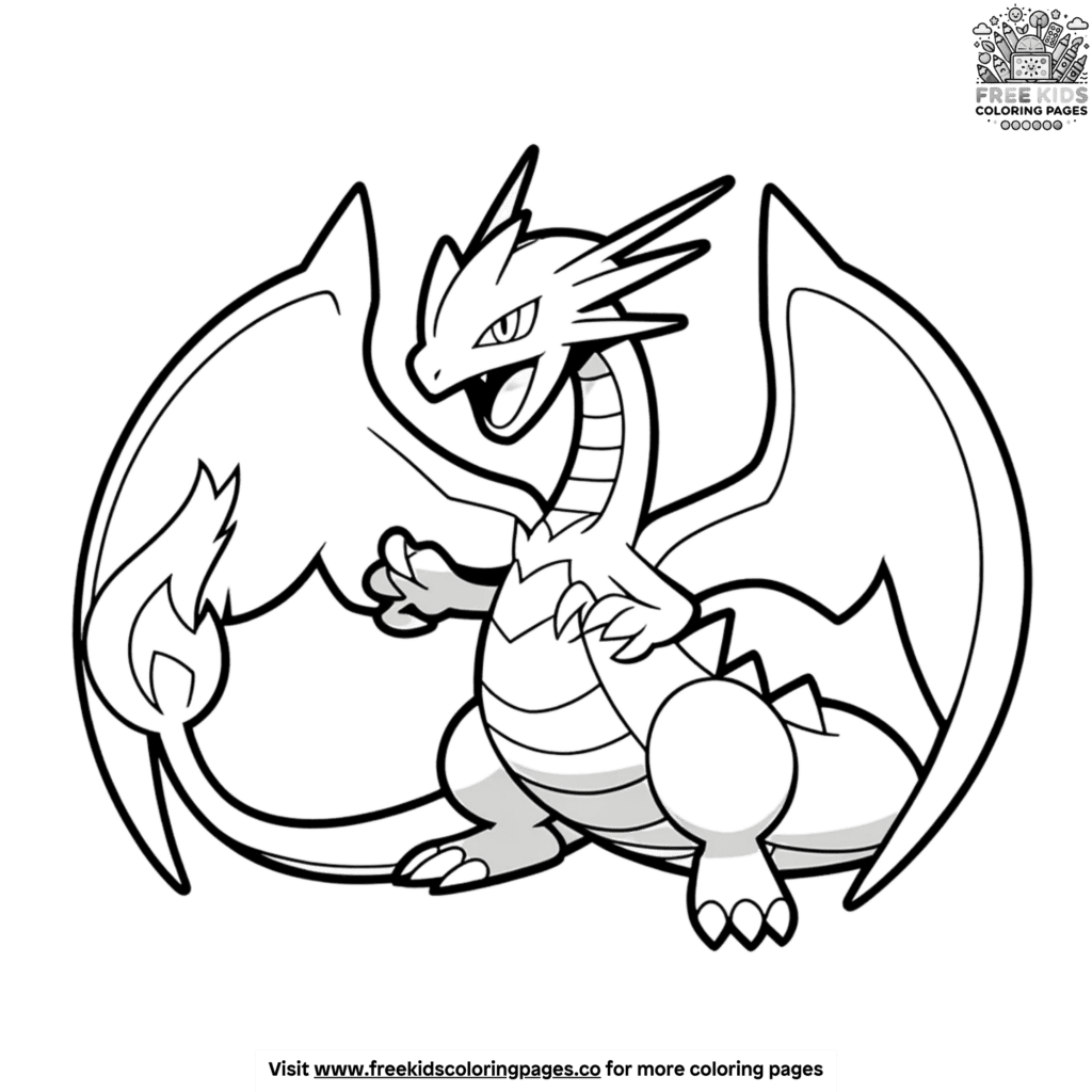 Dragon-themed pokémon coloring pages