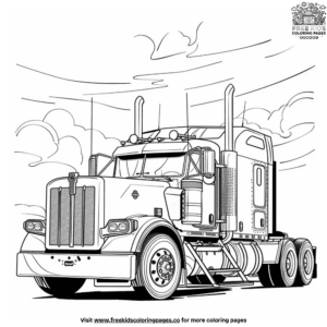 Mighty semi truck coloring pages