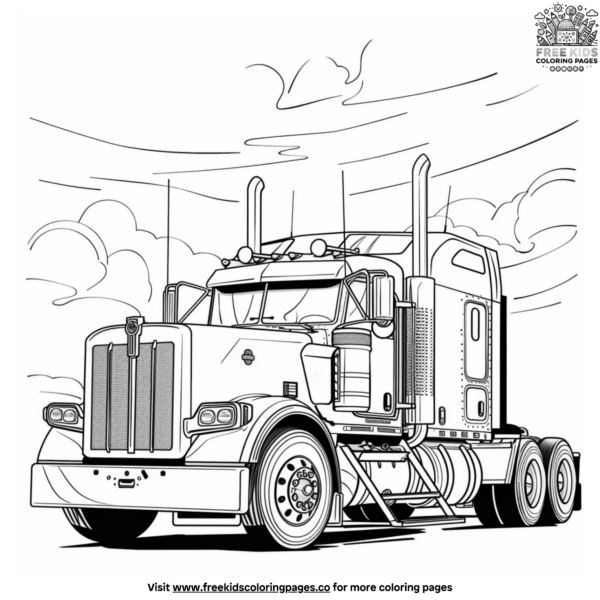 Mighty Semi Truck Coloring Pages