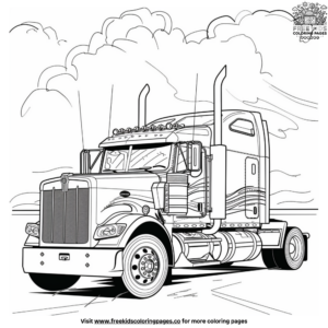 Mighty Semi Truck Coloring Pages