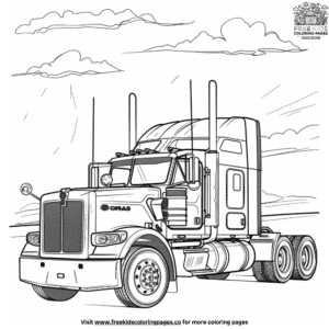 Detailed semi truck coloring pages