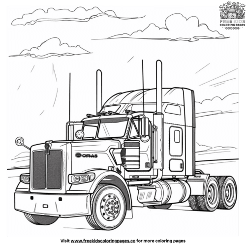 Fun And Detailed Semi Truck Coloring Pages