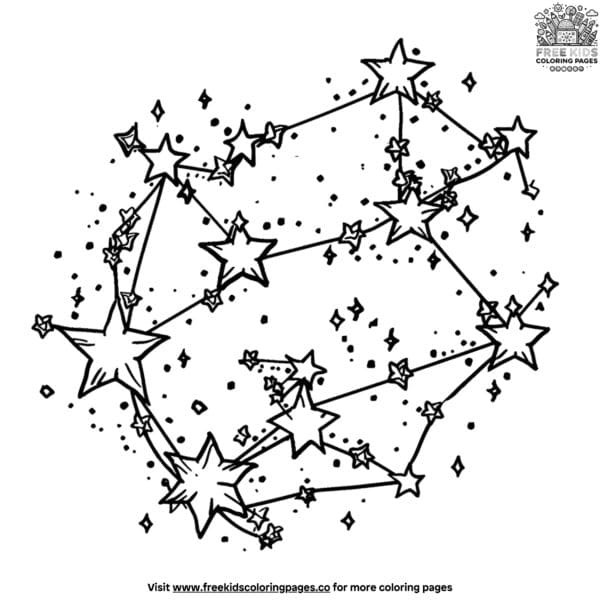 Mysterious constellation star coloring pages