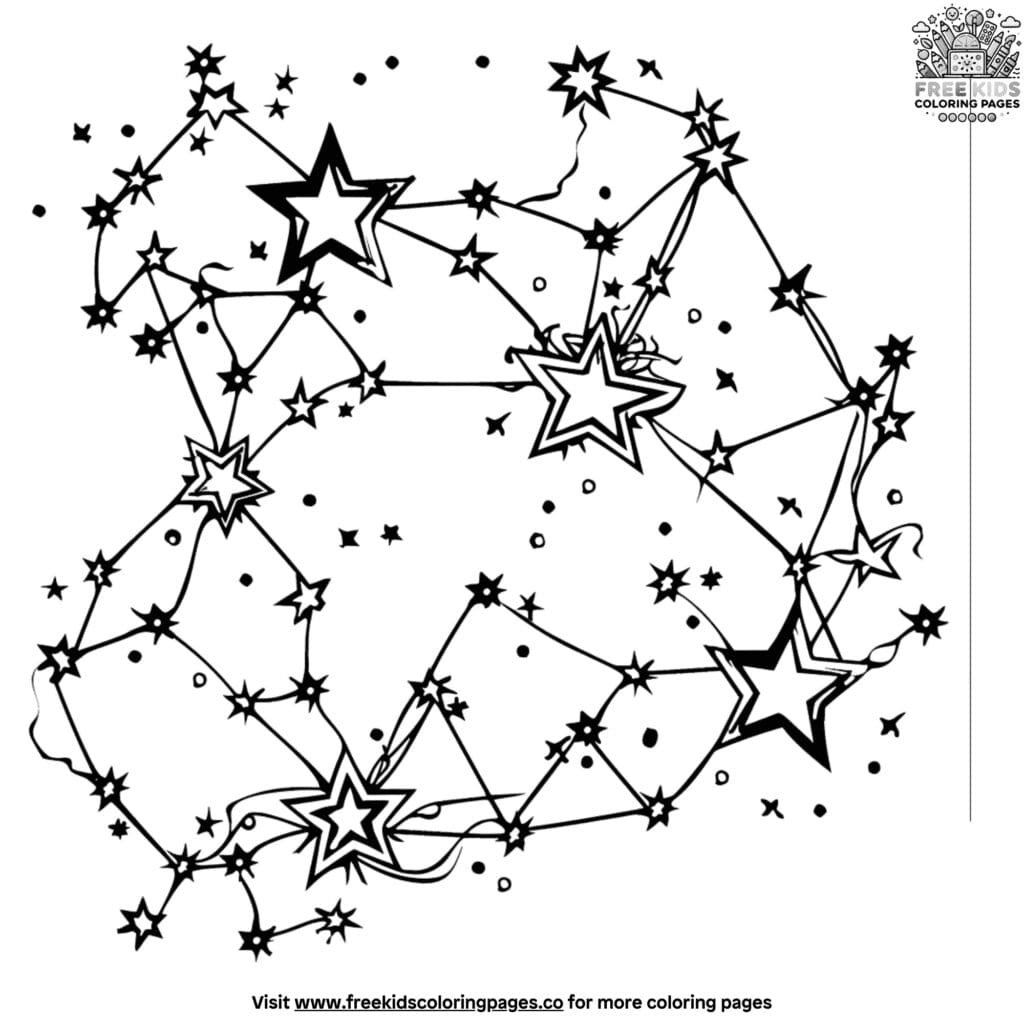 Mysterious constellation star coloring pages