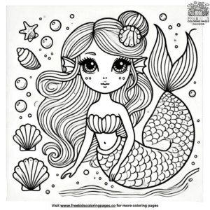 Magical siren coloring pages