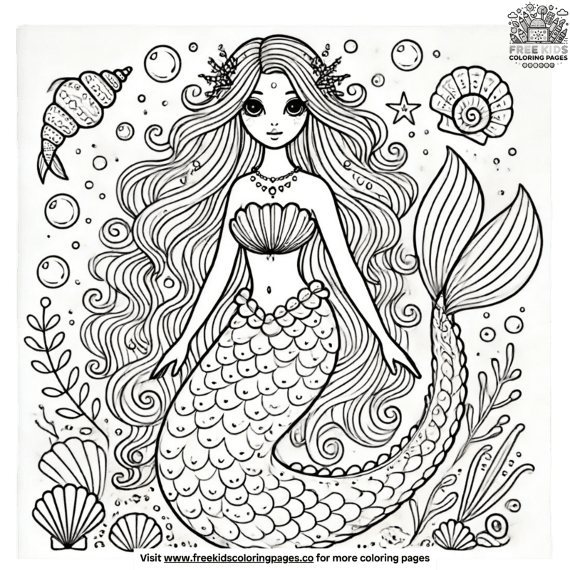 Magical Siren Coloring Pages