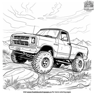 Wild off-road truck in action coloring pages