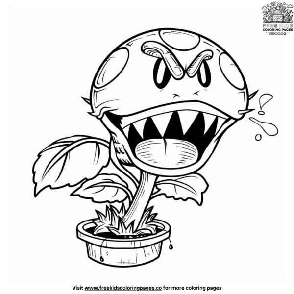 Piranha plant coloring page