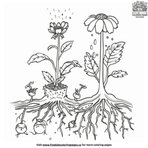 Flower life cycle coloring pages