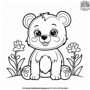 Lively Bear Cub Coloring Pages